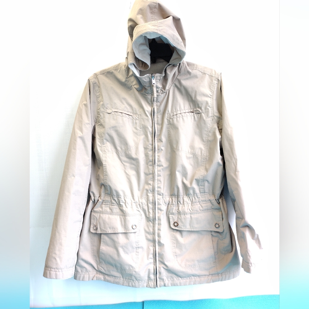 Van Heusen Women's Full Zip Hooded Reversible Utility Jacket Size L